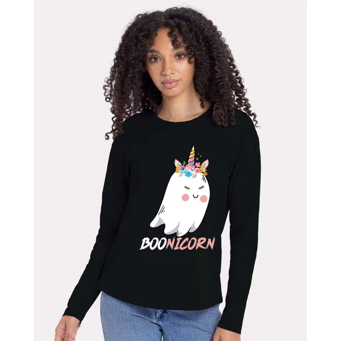 Boonicorn Unicorn Ghost Halloween Gift Cool Gift Womens Cotton Relaxed Long Sleeve T-Shirt