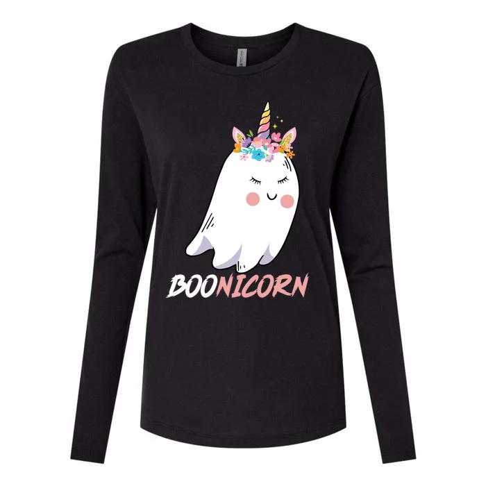 Boonicorn Unicorn Ghost Halloween Gift Cool Gift Womens Cotton Relaxed Long Sleeve T-Shirt