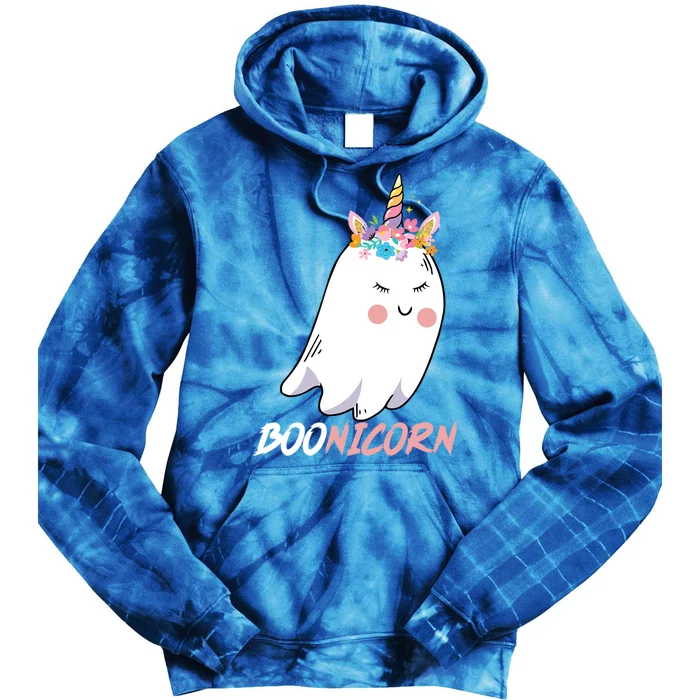 Boonicorn Unicorn Ghost Halloween Gift Cool Gift Tie Dye Hoodie