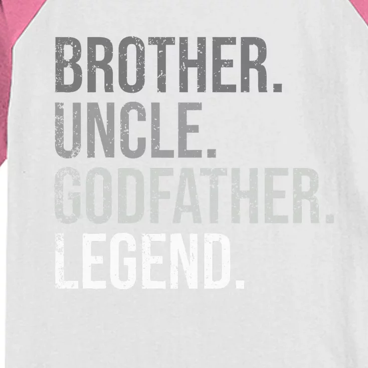 Brother Uncle Godfather Legend Fun Best Funny Uncle Kids Colorblock Raglan Jersey