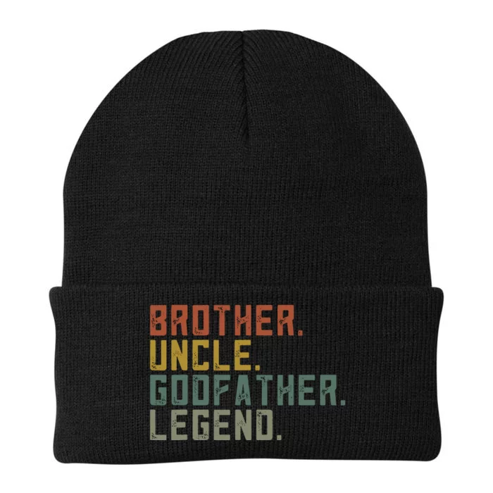 Brother Uncle Godfather Legend Fun Best Funny Uncle Knit Cap Winter Beanie