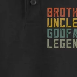 Brother Uncle Godfather Legend Fun Best Funny Uncle Dry Zone Grid Performance Polo