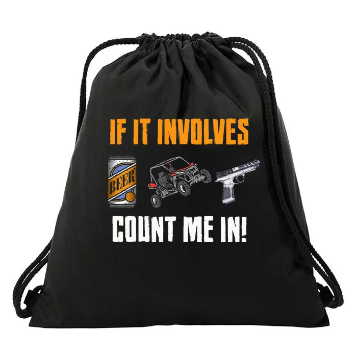 Beer UTV Guns Lover Four Wheeler Quad OffRoading SxS ATV Drawstring Bag