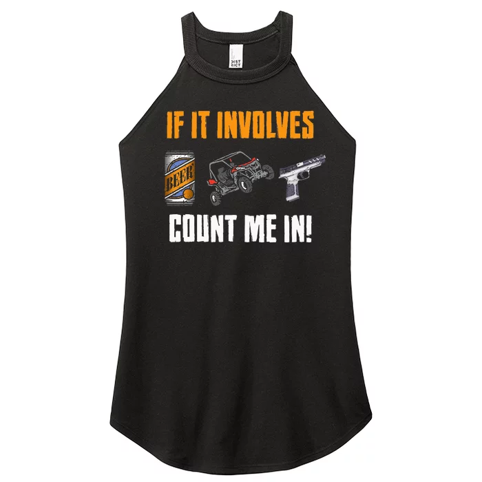 Beer UTV Guns Lover Four Wheeler Quad OffRoading SxS ATV Women’s Perfect Tri Rocker Tank