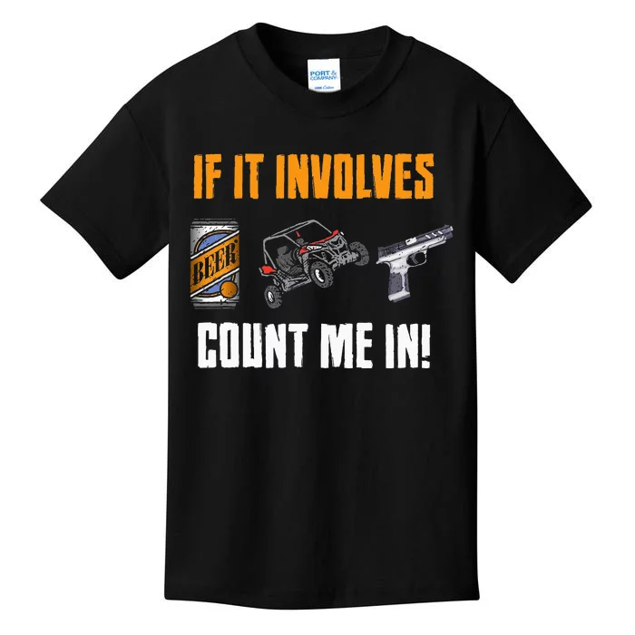 Beer UTV Guns Lover Four Wheeler Quad OffRoading SxS ATV Kids T-Shirt