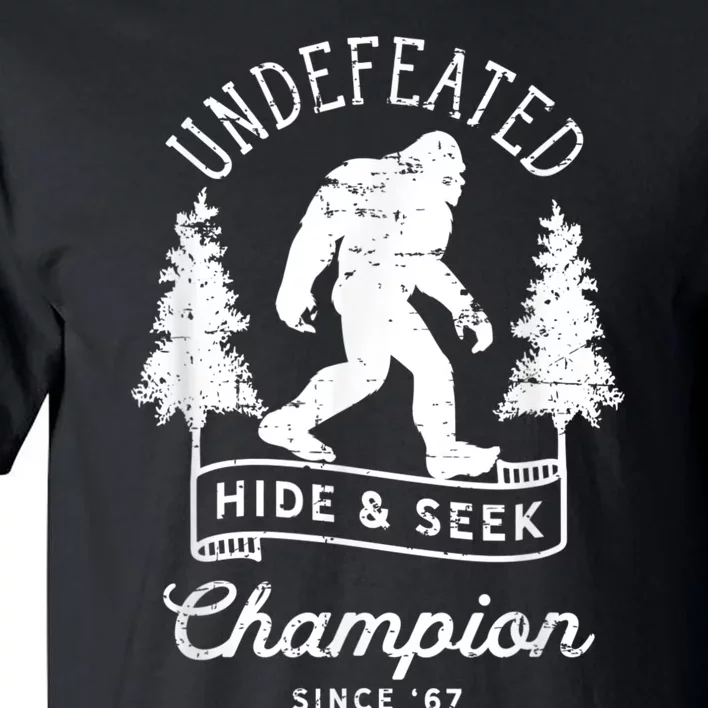 Bigfoot Undefeated Hide And Seek Champion Distressed Tall T-Shirt