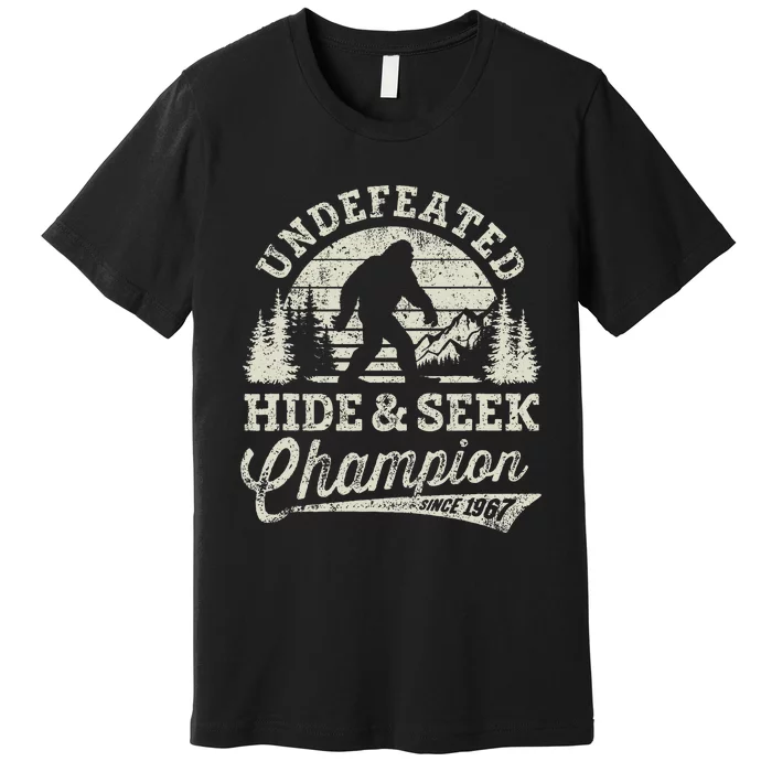 Bigfoot Undefeated Hide And Seek Champion Vintage Premium T-Shirt