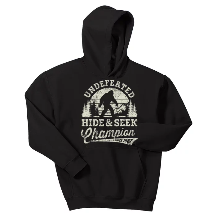 Bigfoot Undefeated Hide And Seek Champion Vintage Kids Hoodie