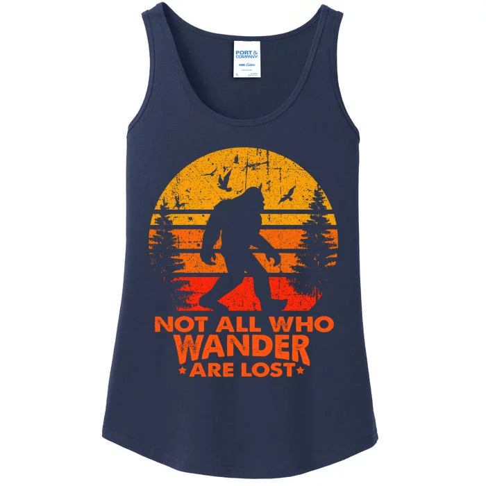 Bigfoot Undefeated Hide And Seek Champion Distressed Sunset Ladies Essential Tank