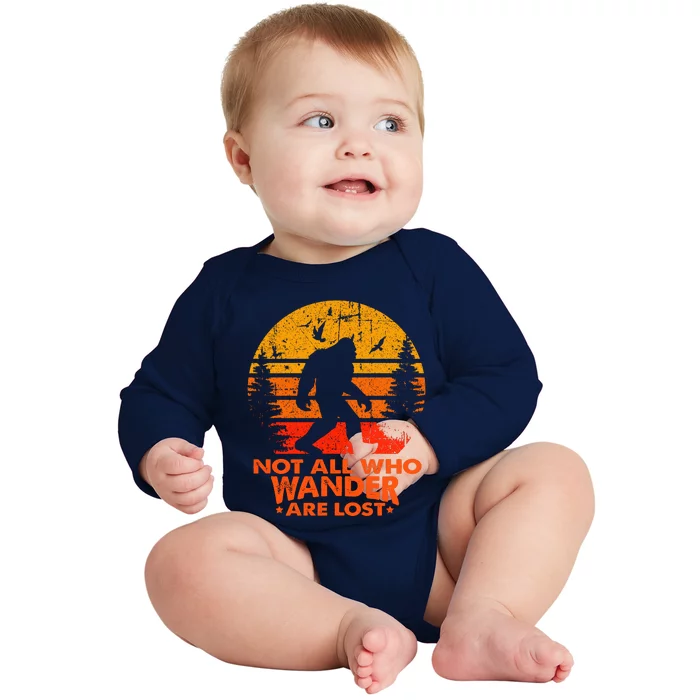 Bigfoot Undefeated Hide And Seek Champion Distressed Sunset Baby Long Sleeve Bodysuit