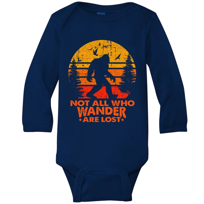 Bigfoot Undefeated Hide And Seek Champion Distressed Sunset Baby Long Sleeve Bodysuit