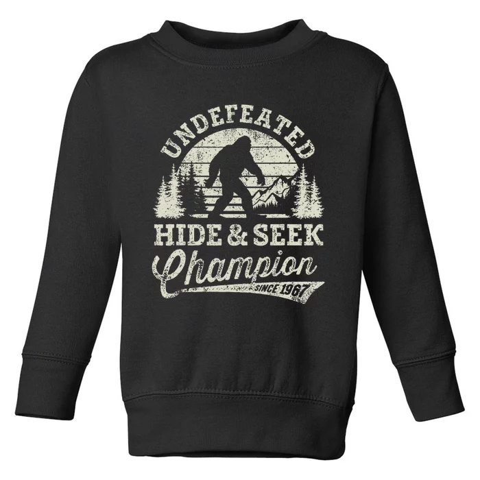 Bigfoot Undefeated Hide And Seek Champion Vintage Toddler Sweatshirt