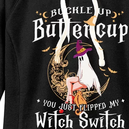 Buckle Up Halloween Buttercup You Just Flipped Witch Switch Women's Fleece Hoodie