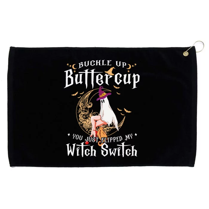 Buckle Up Halloween Buttercup You Just Flipped Witch Switch Grommeted Golf Towel