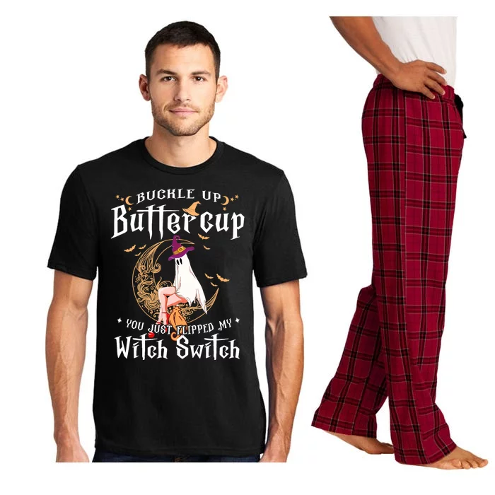 Buckle Up Halloween Buttercup You Just Flipped Witch Switch Pajama Set