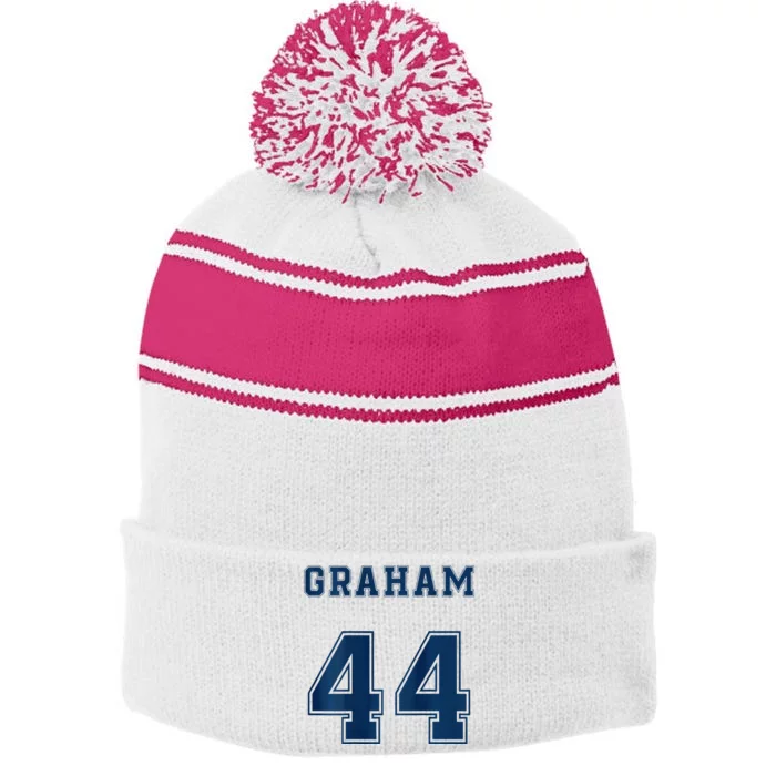 Briar U Hockey Off Campus Graham 44 Two Side Stripe Pom Pom Beanie