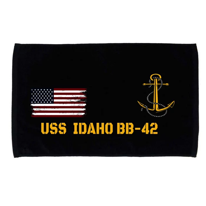 Battleship Uss Idaho Bbgift42 Warship Veterans Day Front And Back Gift Microfiber Hand Towel