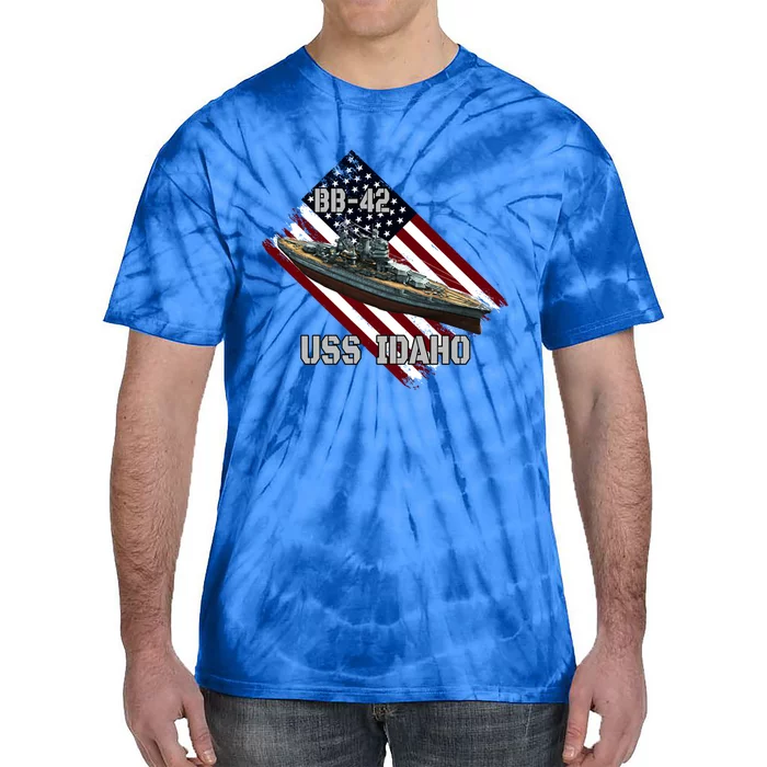 Battleship Uss Idaho Bbgift42 And Combat Warship Veterans Day Cute Gift Tie-Dye T-Shirt