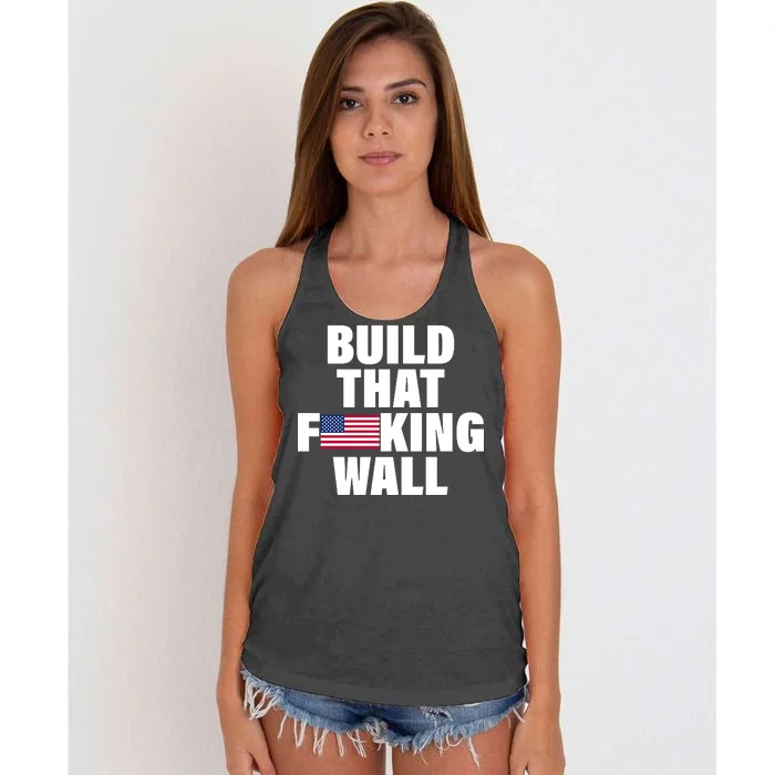 Build That F*cking Wall Women's Knotted Racerback Tank