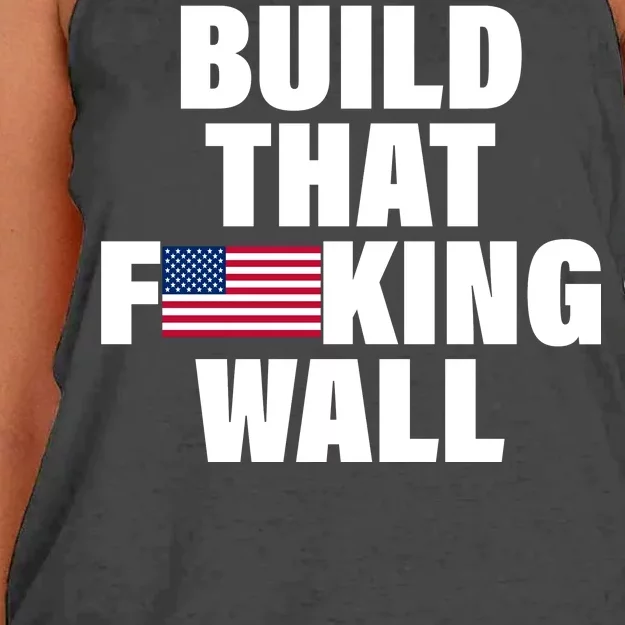 Build That F*cking Wall Women's Knotted Racerback Tank