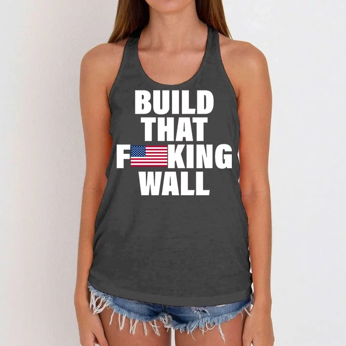 Build That F*cking Wall Women's Knotted Racerback Tank