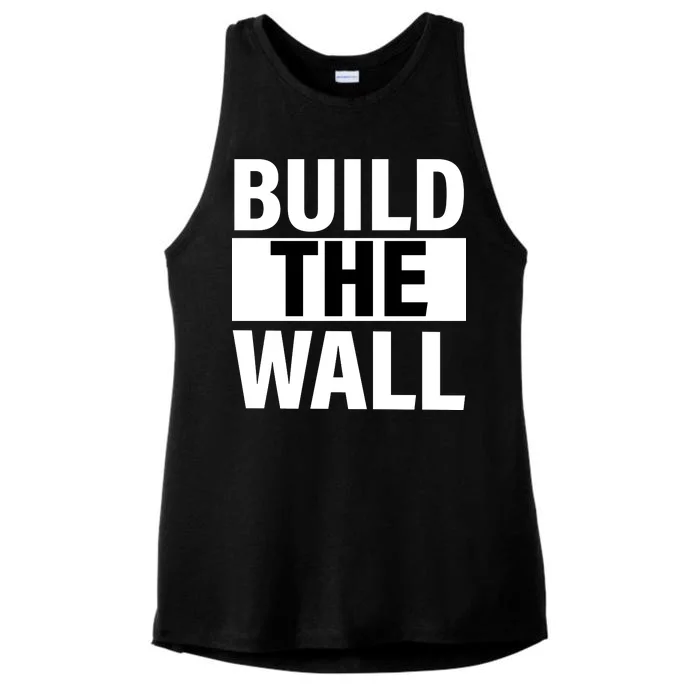 Build The Wall Box Logo Ladies Tri-Blend Wicking Tank