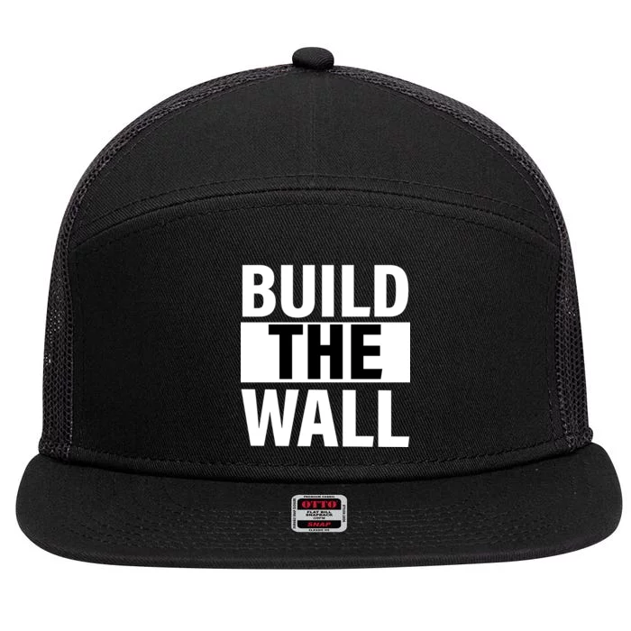 Build The Wall Box Logo 7 Panel Mesh Trucker Snapback Hat