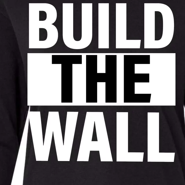 Build The Wall Box Logo Womens Cotton Relaxed Long Sleeve T-Shirt