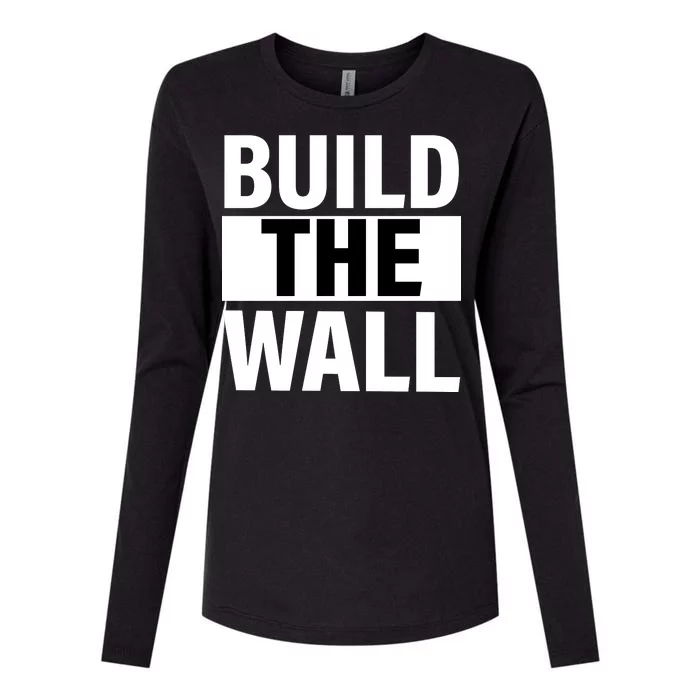 Build The Wall Box Logo Womens Cotton Relaxed Long Sleeve T-Shirt