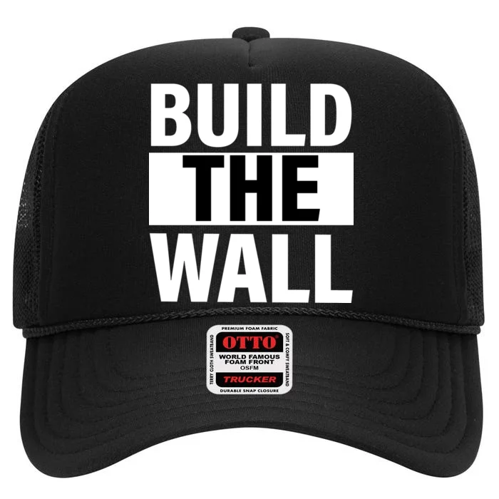 Build The Wall Box Logo High Crown Mesh Trucker Hat