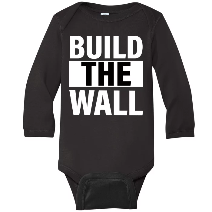 Build The Wall Box Logo Baby Long Sleeve Bodysuit