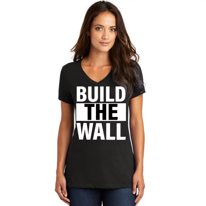 Build The Wall Box Logo Women's V-Neck T-Shirt