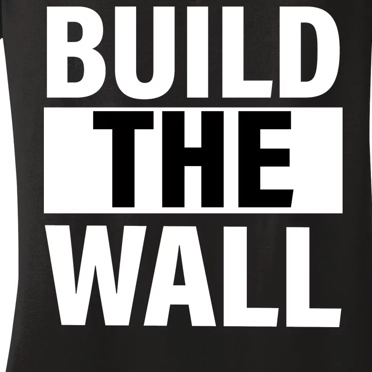 Build The Wall Box Logo Women's V-Neck T-Shirt