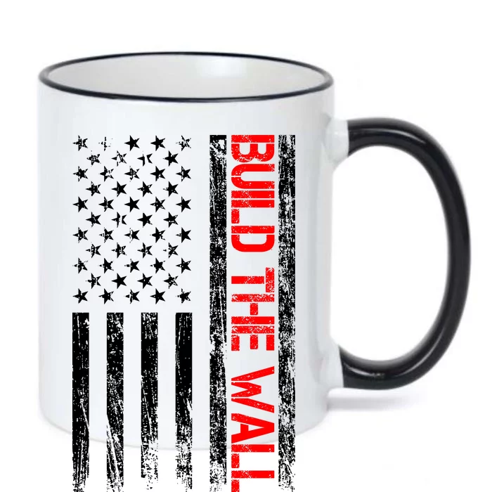 Build The Wall Distressed Flag Black Color Changing Mug