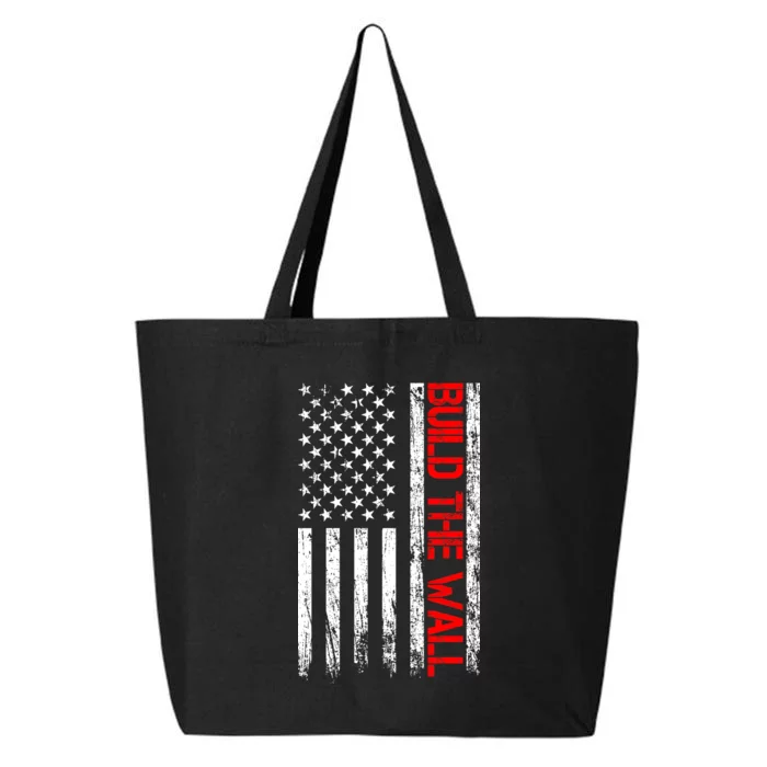 Build The Wall Distressed Flag 25L Jumbo Tote