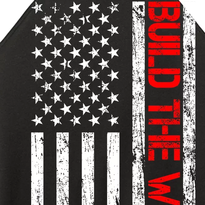 Build The Wall Distressed Flag Women’s Perfect Tri Rocker Tank