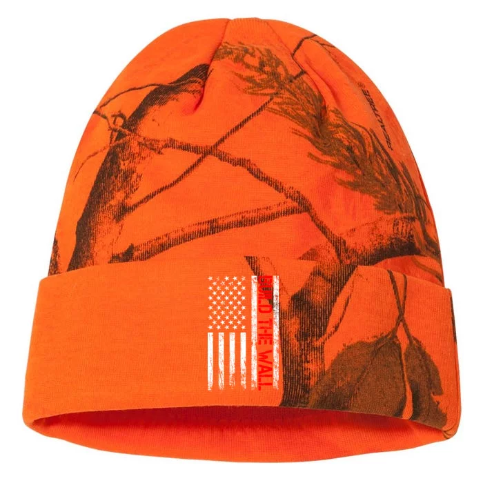 Build The Wall Distressed Flag Kati - 12in Camo Beanie