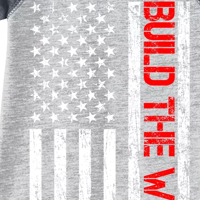 Build The Wall Distressed Flag Infant Baby Jersey Bodysuit