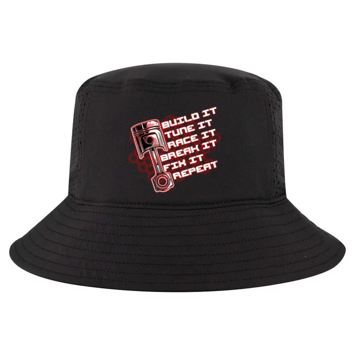 Build Tune Race Break Fix Repeat Cool Comfort Performance Bucket Hat