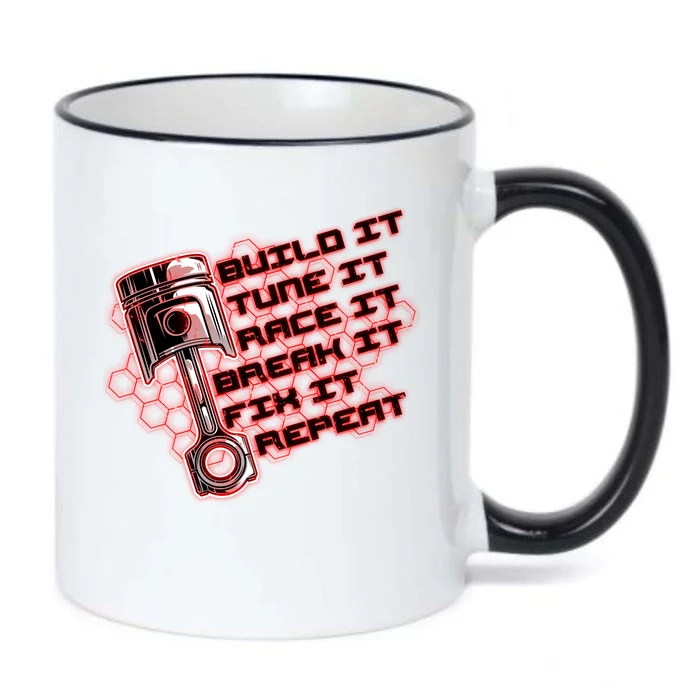 Build Tune Race Break Fix Repeat Black Color Changing Mug