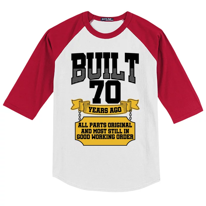 Built 70th Birthday All Original Part Kids Colorblock Raglan Jersey