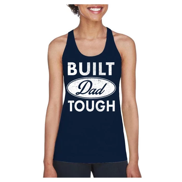 Built Dad Tough Car Logo Women's Racerback Tank