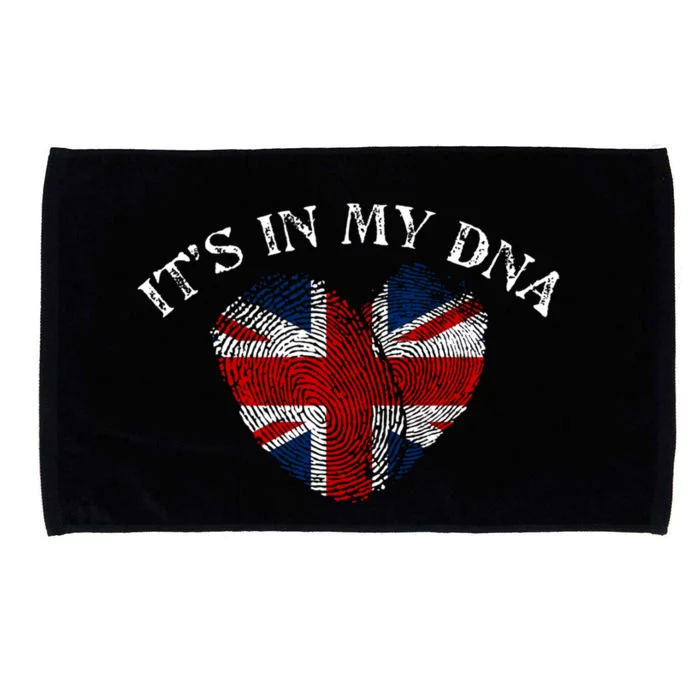 British Union Jack Dna Uk Flag Gift Cool Gift Microfiber Hand Towel