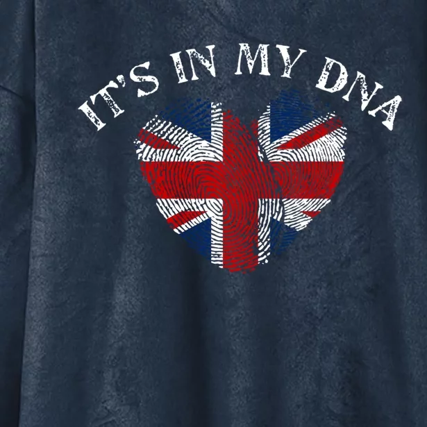 British Union Jack Dna Uk Flag Gift Cool Gift Hooded Wearable Blanket