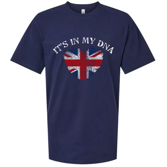 British Union Jack Dna Uk Flag Gift Cool Gift Sueded Cloud Jersey T-Shirt