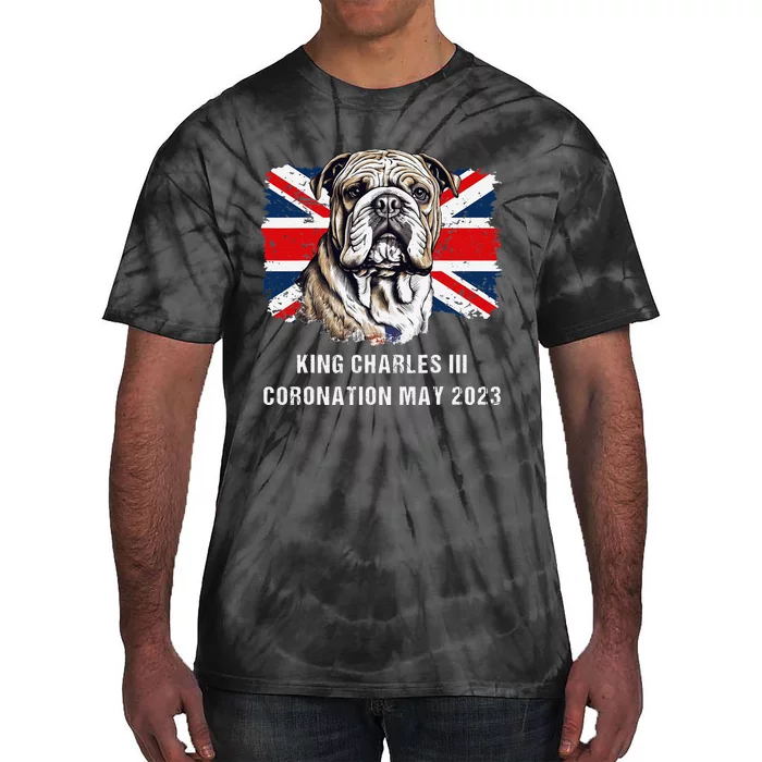 Bulldog Union Jack King Charles Coronation Tie-Dye T-Shirt