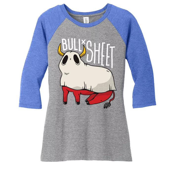 Bull Sheet Women's Tri-Blend 3/4-Sleeve Raglan Shirt