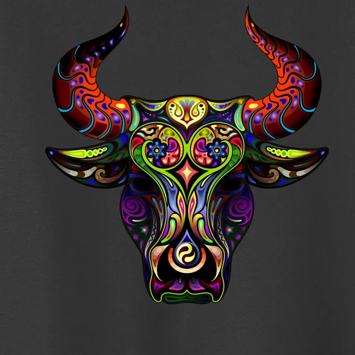 Bull Silhouette Head and Horns Toddler T-Shirt