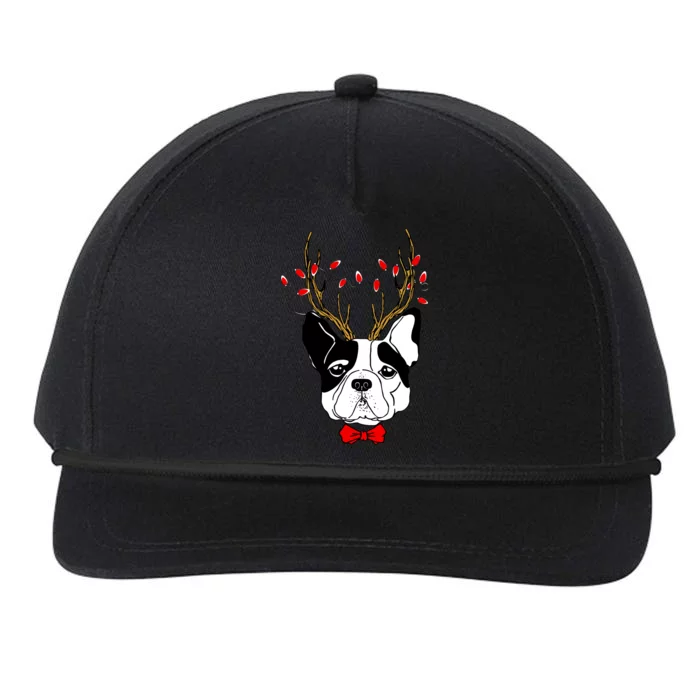 Bulldog Deer Antlers Snapback Five-Panel Rope Hat