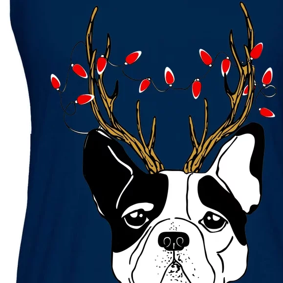 Bulldog Deer Antlers Ladies Essential Flowy Tank